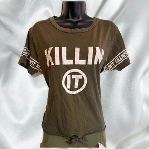 Killing It Army Green Shirt NWT